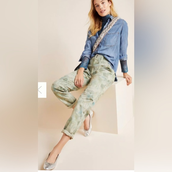 NWT Anthropologie The Wanderer cargo style linen/cotton blend size 27 gorpcore - Picture 4 of 11